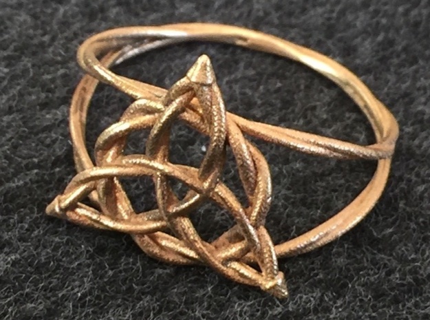 Woven triquetra ring in Natural Bronze: 6 / 51.5