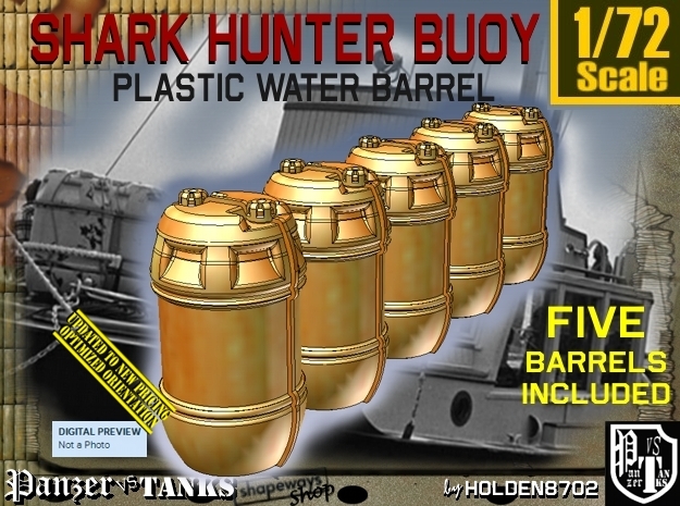 1/72 Shark Hunter Barrel in Tan Fine Detail Plastic