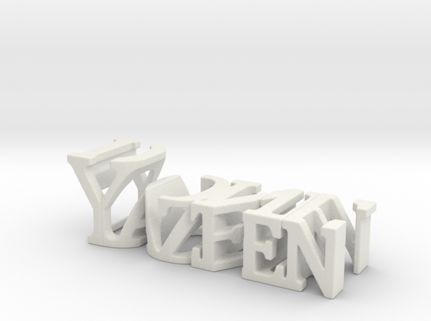 3dWordFlip: Yazeen/done in White Natural Versatile Plastic