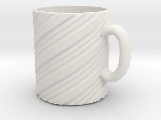 Twisty mug in White Natural Versatile Plastic
