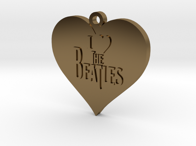 I Love The Beatles pendant in Polished Bronze