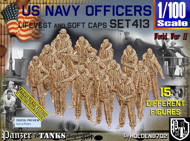 1/100 USN Officers Kapok Set 413 in Tan Fine Detail Plastic