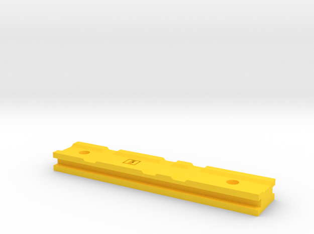 Nerf Rail - Standard 3.8" in Yellow Processed Versatile Plastic