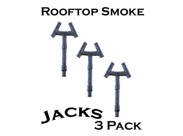 Smoke Jack Roof Vents S Scale in Tan Fine Detail Plastic