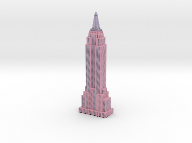 Empire State Buildling - Pink w Black Windows in Full Color Sandstone