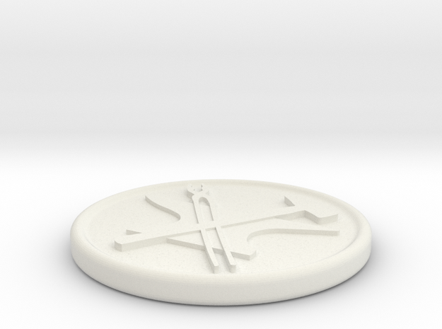 Custom Medallion 2 in White Natural Versatile Plastic