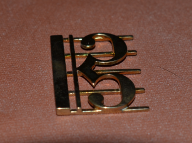 Alto Clef Pendant in Polished Bronze: Medium