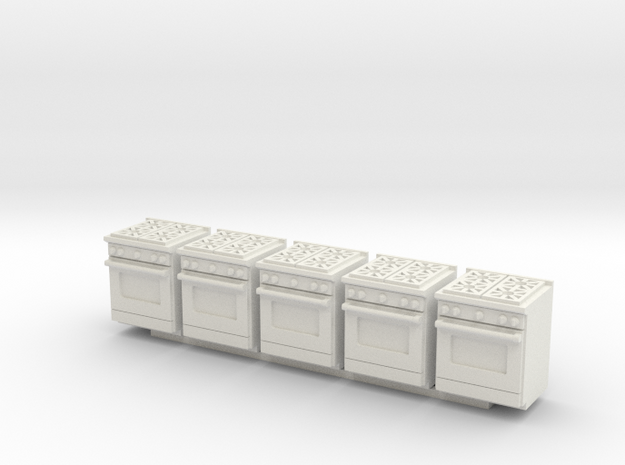 5 1:48 Kitchen Stove(Range) and Oven in White Natural Versatile Plastic