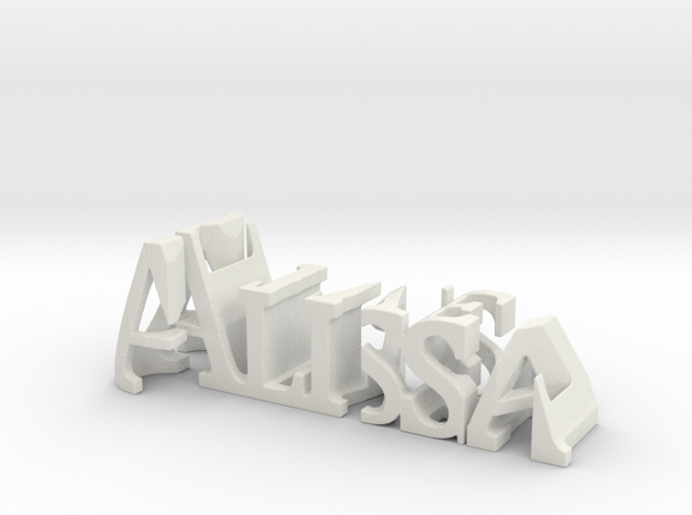 3dWordFlip: Alissa/Steven in White Natural Versatile Plastic