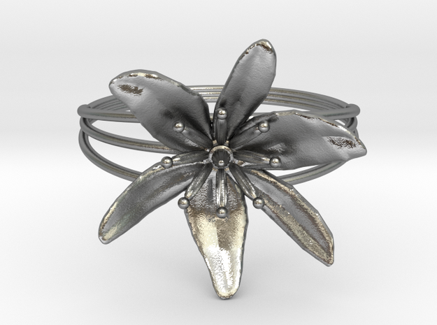 The Lily Ring in Natural Silver