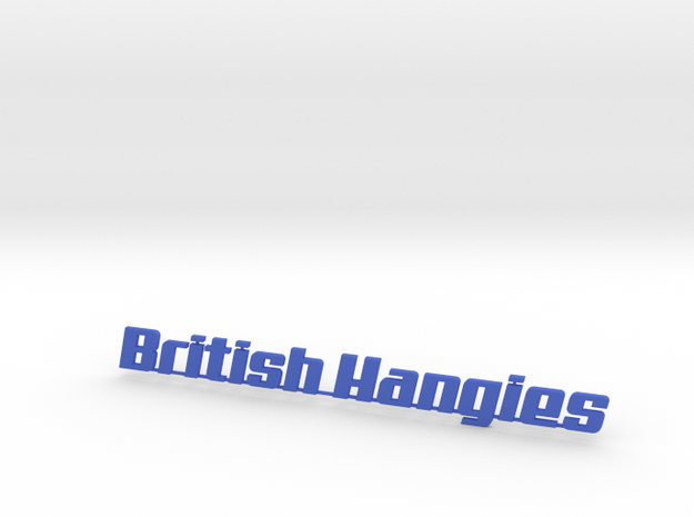 British Hangies Car Badge in Blue Processed Versatile Plastic