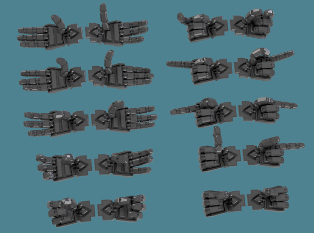 Extended Crisis Hands, 12 pair sets in Tan Fine Detail Plastic: d3