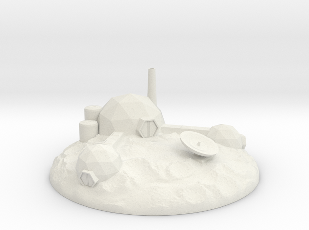 The Asteroid Mining Base (large version)! in White Natural Versatile Plastic