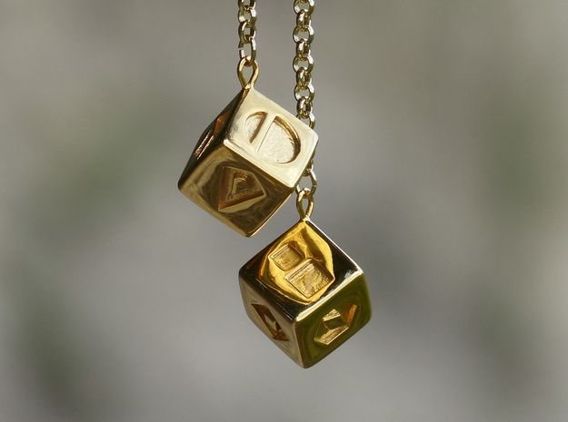 Smuggler's Lucky Sabacc Dice, Han Solo, Star Wars in 14k Gold Plated Brass