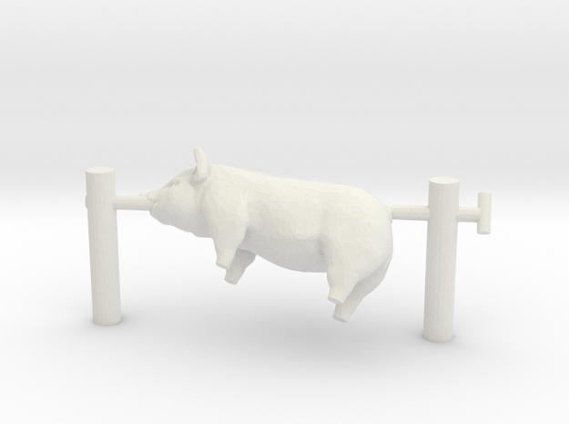 G scale pig on a spit in White Natural Versatile Plastic
