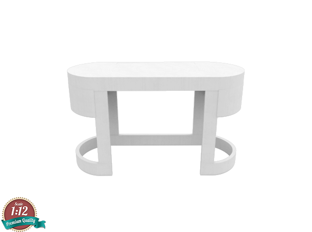 Miniature Turri Dressing Table - Turri in White Natural Versatile Plastic: 1:12