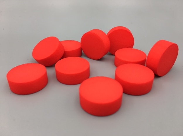 Cylindrical Coin Set - Ratio 1 : 2*sqrt2 in Red Processed Versatile Plastic
