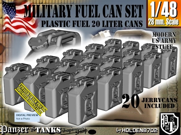1/48 Military Fuel Can Set201 in Tan Fine Detail Plastic