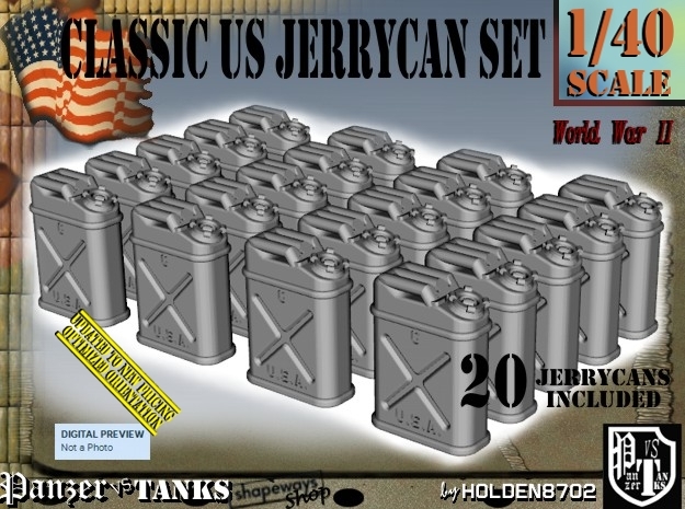 1/40 US Jerrycan x20 Set101 in Smooth Fine Detail Plastic