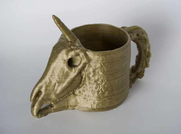 Unicorn Skull Cup in White Natural Versatile Plastic
