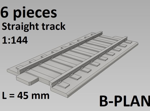 1/144th scale Straight Tracks (6 pcs) in Tan Fine Detail Plastic