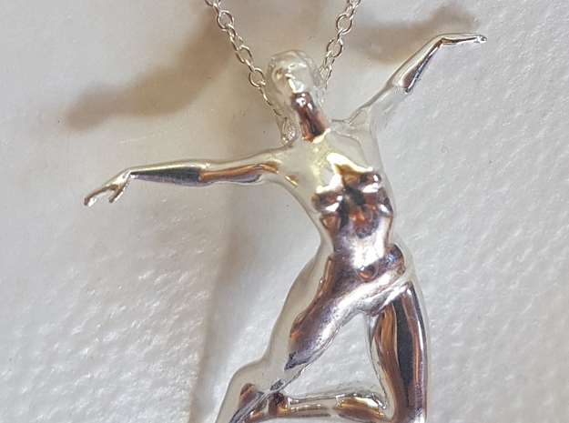 "Flying" pendant in Polished Silver