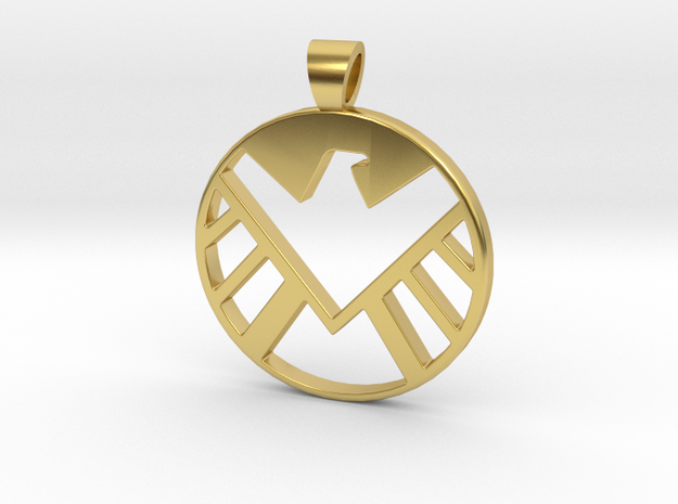 Marvel's shield [pendant] in Polished Brass