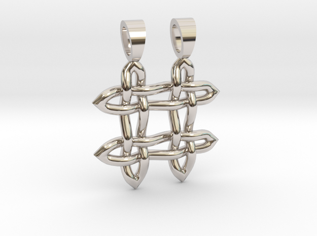 Hashtag celtic knot [pendant] in Rhodium Plated Brass