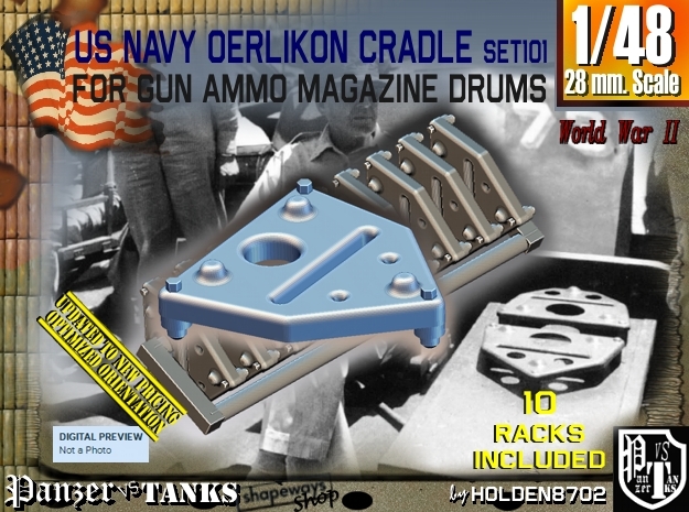 1/48 Oerlikon Magazine Cradle Set101 in Tan Fine Detail Plastic