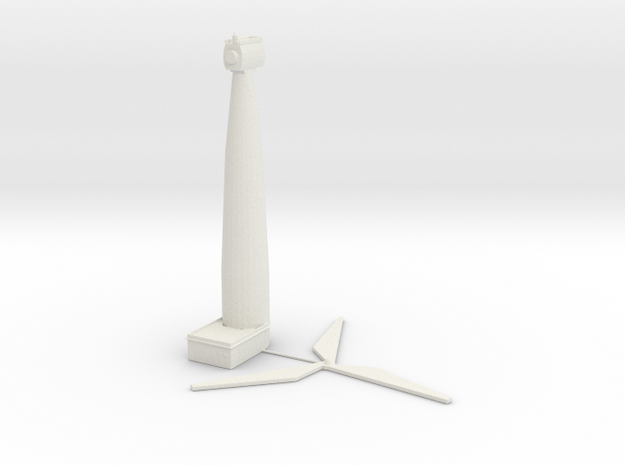 Turbine Energy Tower in White Natural Versatile Plastic