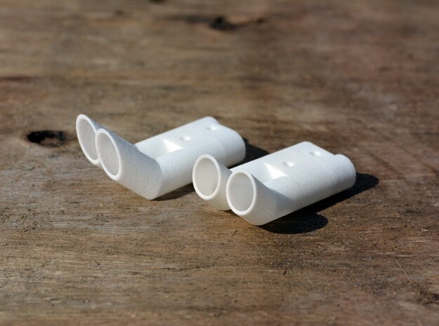 1:10 Drift Exhaust - Bosozuku Twin set in White Processed Versatile Plastic