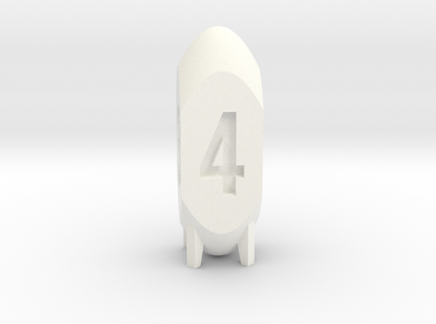 d4 missile (30% larger) in White Processed Versatile Plastic