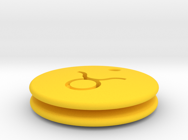 Taurus Symbol Earring in Yellow Processed Versatile Plastic