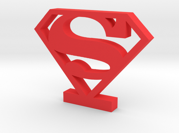Superman Logo (Classic) in Red Processed Versatile Plastic