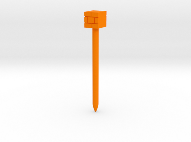 Brick Block stylus in Orange Processed Versatile Plastic