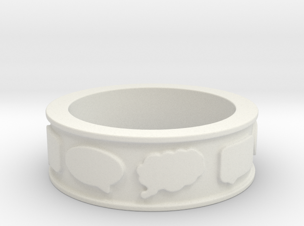Chat Ring in White Natural Versatile Plastic