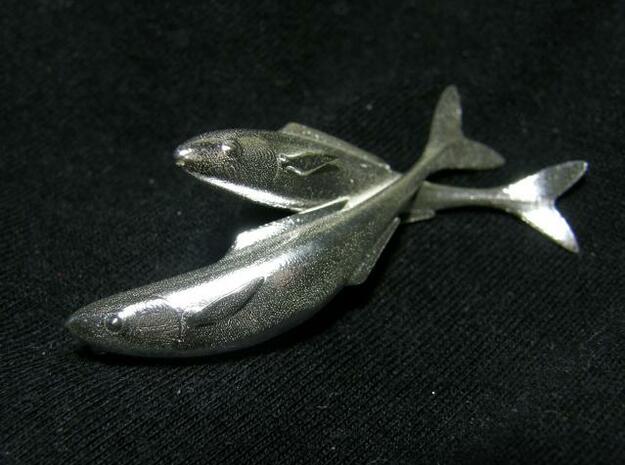 Fish Duo 1 in Natural Silver