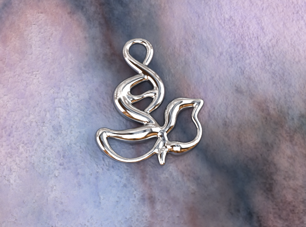 Innocent flower in Polished Silver