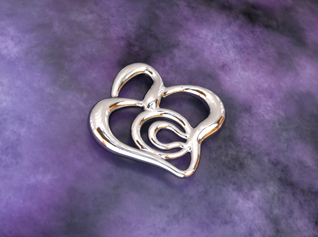 Heart pendant in Polished Silver