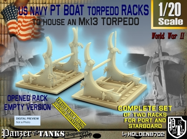 1-20 PT Torpedo Rack TypC Empty in Tan Fine Detail Plastic