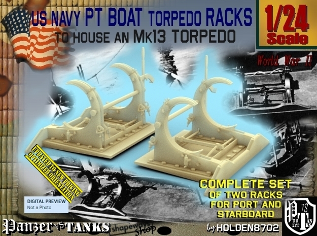 1/24 PT Torpedo Rack TypB in Tan Fine Detail Plastic