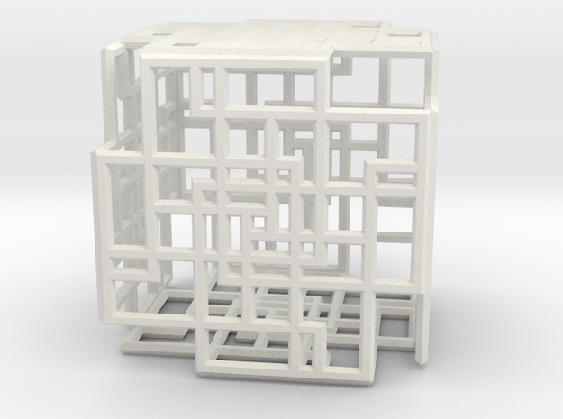 Cube spirolat 2 in White Natural Versatile Plastic