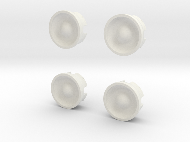 Wheel-cap-set in White Natural Versatile Plastic