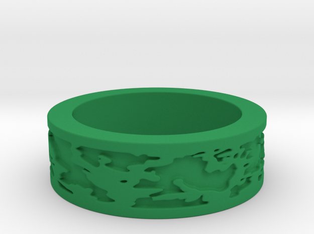 Camo Ring Size 7 in Green Processed Versatile Plastic