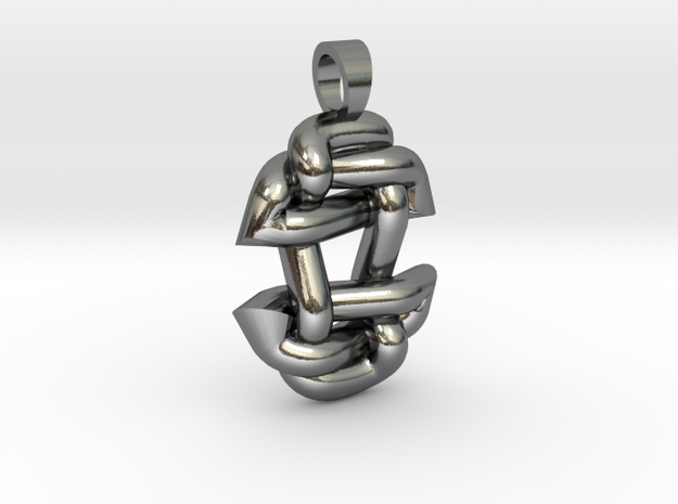 Asiatic style knot [pendant] in Polished Silver