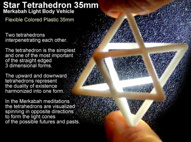 Startetrahedron Merkabah 35mm X 1mm in White Natural Versatile Plastic