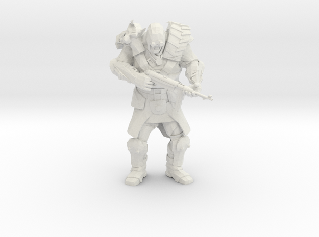 Wasteland Heavy Muscled Bandit with Smg in White Natural Versatile Plastic