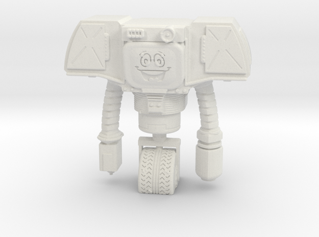Securitry Droid with Smiley Face in White Natural Versatile Plastic