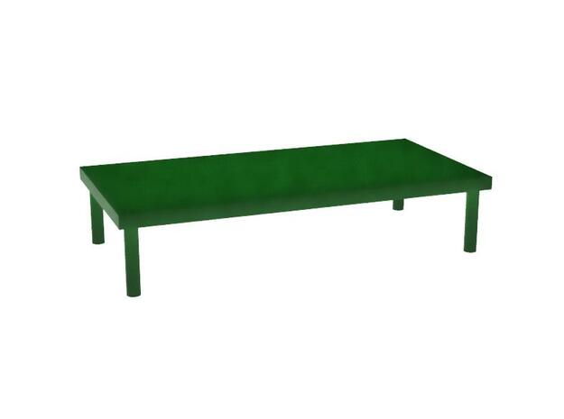 Model Bench Table in Red Processed Versatile Plastic