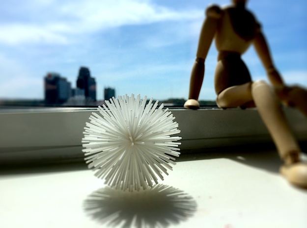 Acupuncture Stress Ball: Sea Urchin in White Natural Versatile Plastic